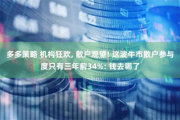 多多策略 机构狂欢, 散户观望! 这波牛市散户参与度只有三年前34%: 钱去哪了